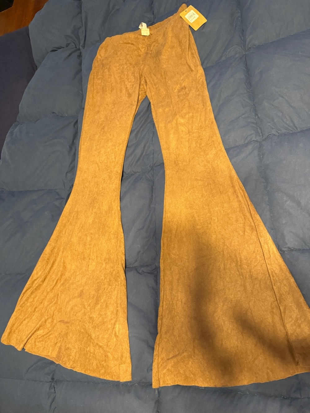 American Threads Wide-Leg Jumpsuit Pants in Rust Brown